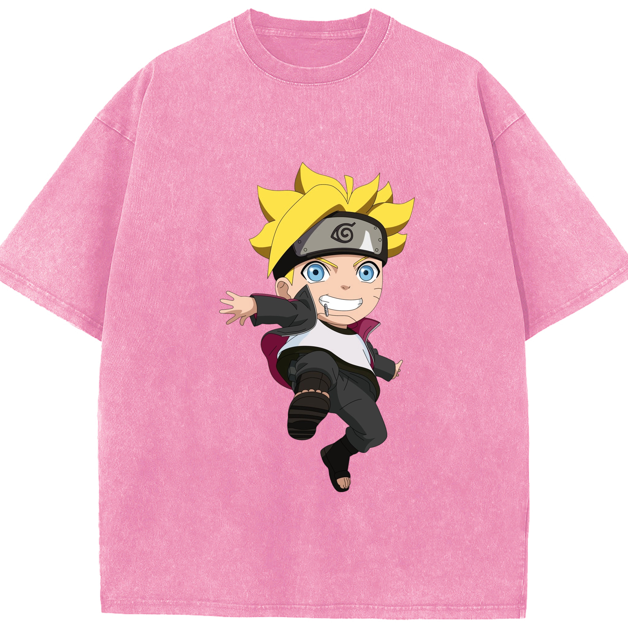 （画像用） NARUTO -ナルト- うずまき ボルト Uzumaki Boruto 綿100% ヴィンテージ風 半袖Tシャツ（フロントプリント）